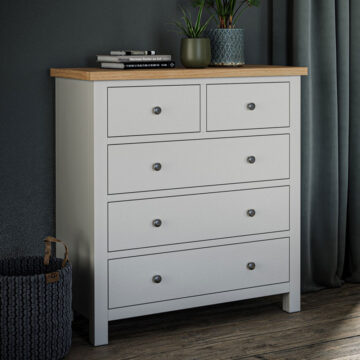 Langdale Grey 2 over 3 Chest of Drawers | Assembled