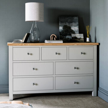 Langdale Grey 3 Over 4 Chest of Drawers | Assembled