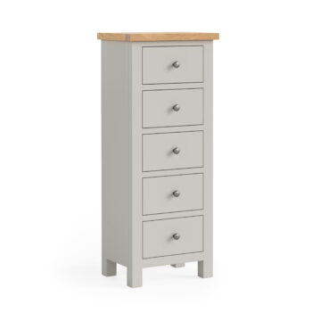 Langdale Grey 5 Drawer Tallboy | Assembled