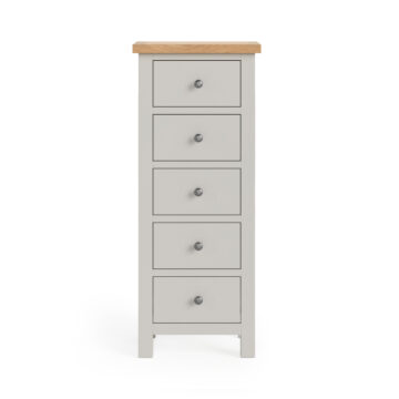 Langdale Grey 5 Drawer Tallboy | Assembled