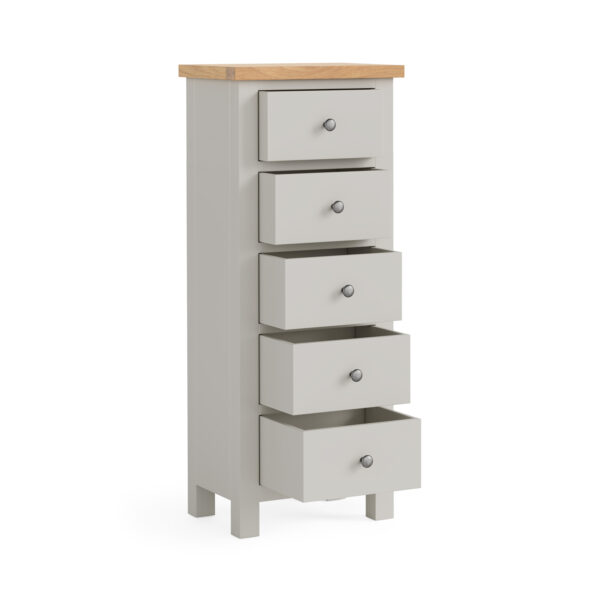 Langdale Grey 5 Drawer Tallboy | Fully Assembled
