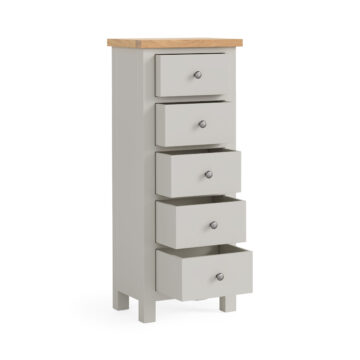 Langdale Grey 5 Drawer Tallboy | Assembled