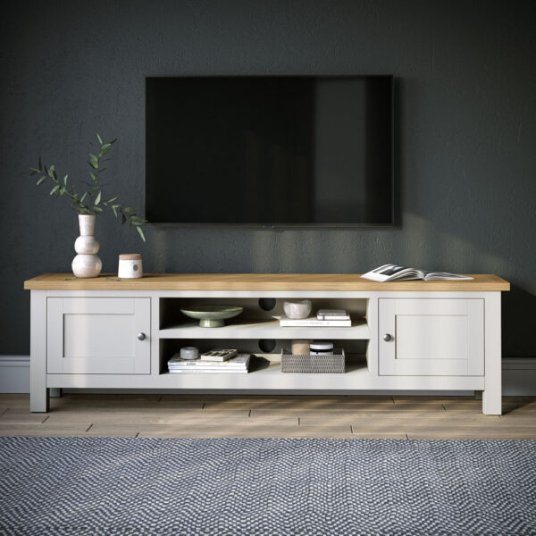 Langdale Grey Extra Large TV Unit | Fully Assembled
