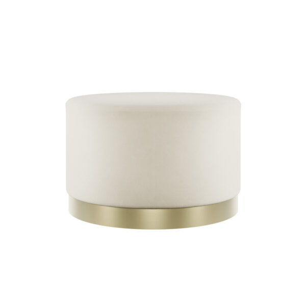 Lana Pouffe Cream Velvet / Brushed Gold - Large | Fully Assembled
