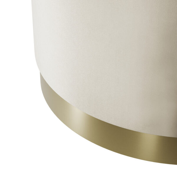 Lana Pouffe Beige Velvet / Brushed Gold Large | Fully Assembled