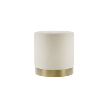 Lana Pouffe Ivory Boucle / Matte Black – Small | Assembled