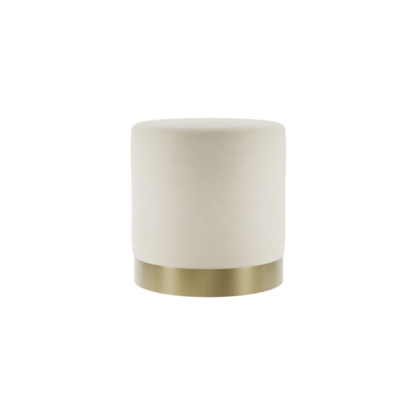 Lana Pouffe Cream Velvet / Brushed Gold - Small | Fully Assembled