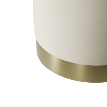 Lana Pouffe Ivory Boucle / Matte Black – Small | Assembled