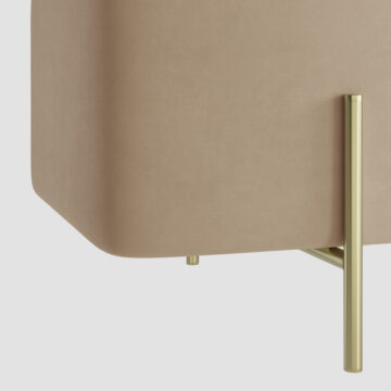 Perola Storage Ottoman Beige Velvet / Brushed Gold