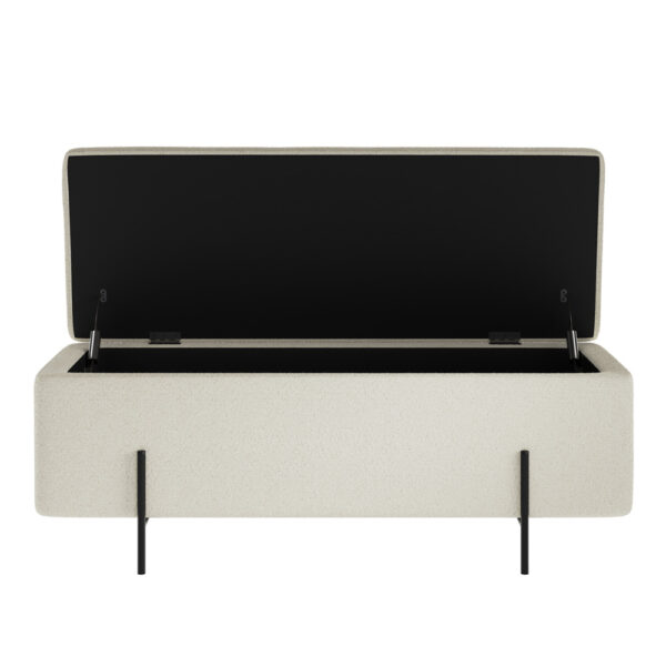 Perola Storage Ottoman Ivory Boucle / Matte Black | Assembly Required