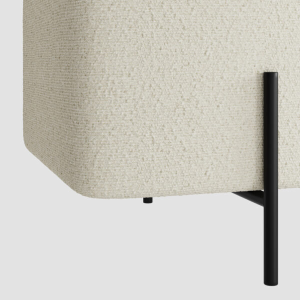 Perola Storage Ottoman Ivory Boucle / Matte Black | Assembly Required