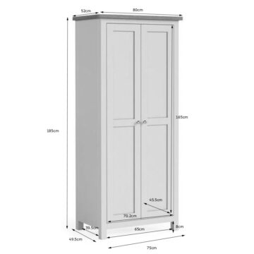 Bowness White Full Hanging Wardrobe
