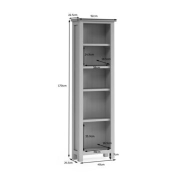 Langdale Grey Slim Bookcase