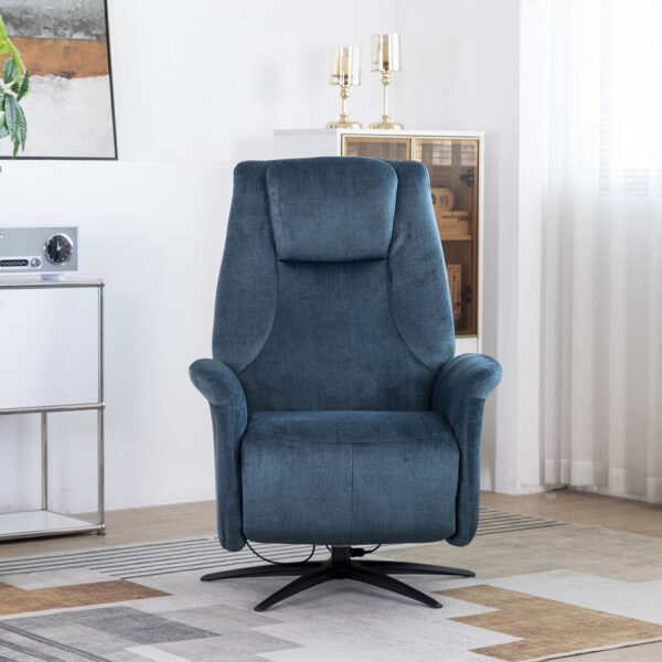 Julius Swivel Electric Chair Ocean Blue | Assembly Required