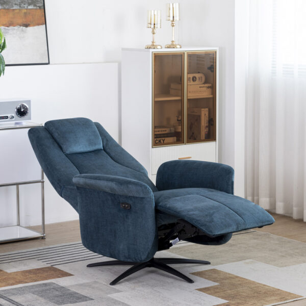 Julius Swivel Electric Chair Ocean Blue | Assembly Required