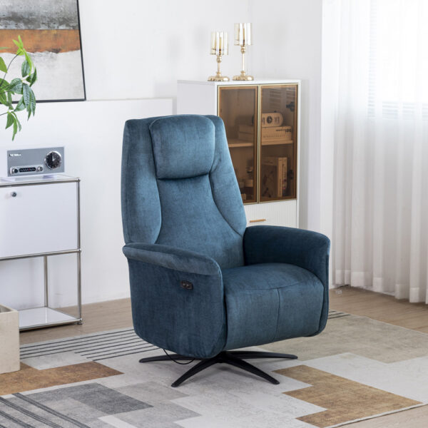 Julius Swivel Electric Chair Ocean Blue | Assembly Required