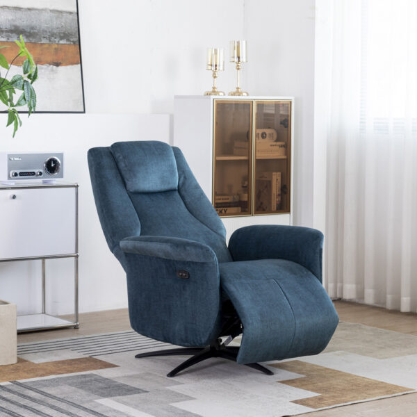 Julius Swivel Electric Chair Ocean Blue | Assembly Required