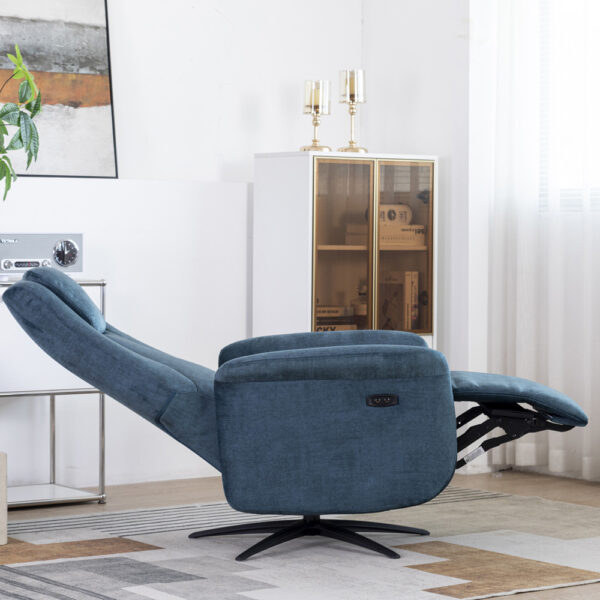 Julius Swivel Electric Chair Ocean Blue | Assembly Required