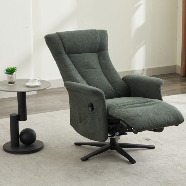 Celeste Swivel Electric Recliner Winter Moss - Dual Motor | Assembly Required