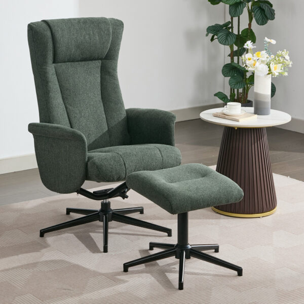 Celeste TV Chair & Stool Winter Moss | Assembly Required