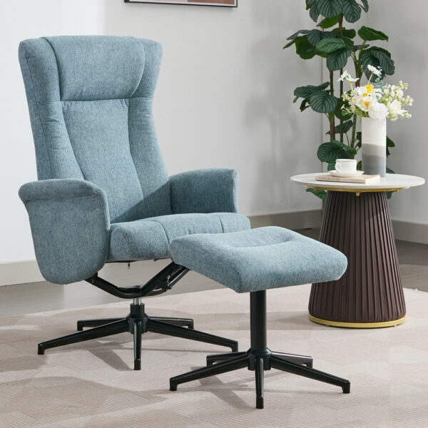 Celeste TV Chair & Stool Ice Blue | Assembly Required
