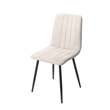 Dalvik Straight Stitch Natural Dining Chair, Black Tapered Legs (Pair)