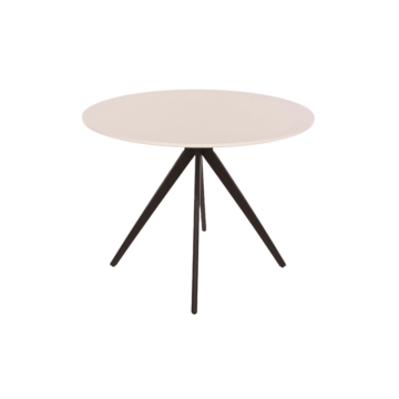 Dalvik Round Dining Table | White Painted Top | Black Pedestal Leg Frame