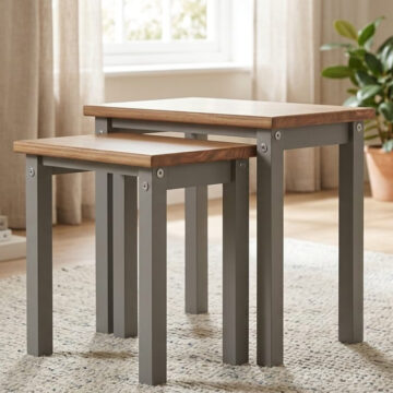 Azusa Grey Linea Nest of 2 Tables | Pine Top