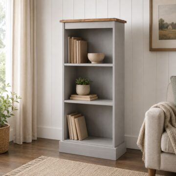 Azusa Grey Low Narrow Bookcase