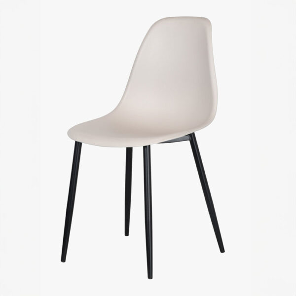 Dalvik Curve Chair, Calico Plastic Seat With Black Metal Legs (Pair) | Assembly Required