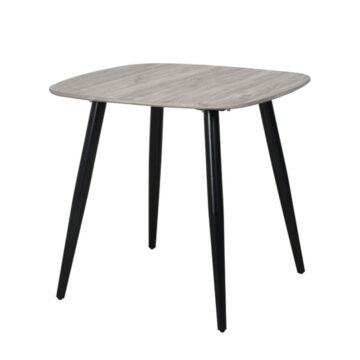 Dalvik Square Dining Table | Grey Oak Effect | Black Tapered Legs