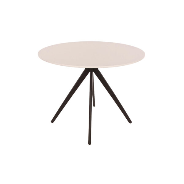 Dalvik Round Dining Table, White Painted Top With Black Pedestal Leg Frame | Assembly Required