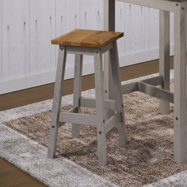 Azusa Grey Live Edge High Breakfast Stools (Pair) | Assembly Required