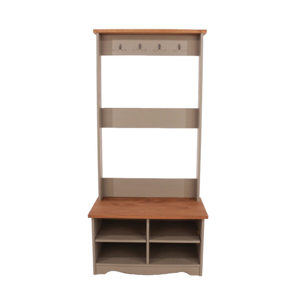 Azusa Grey Hall Shoe Bench With Hat & Coat Rack | Assembly Required
