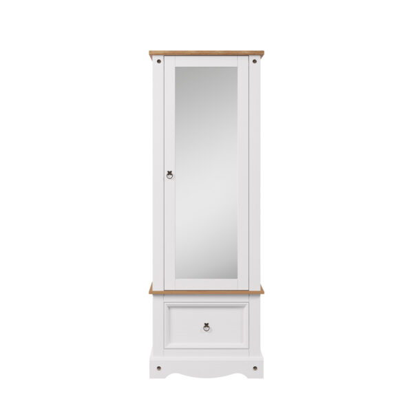 Azusa White Armoire With Mirrored Door & Drawer | Assembly Required