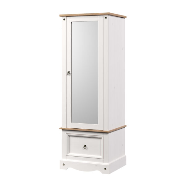 Azusa White Armoire With Mirrored Door & Drawer | Assembly Required