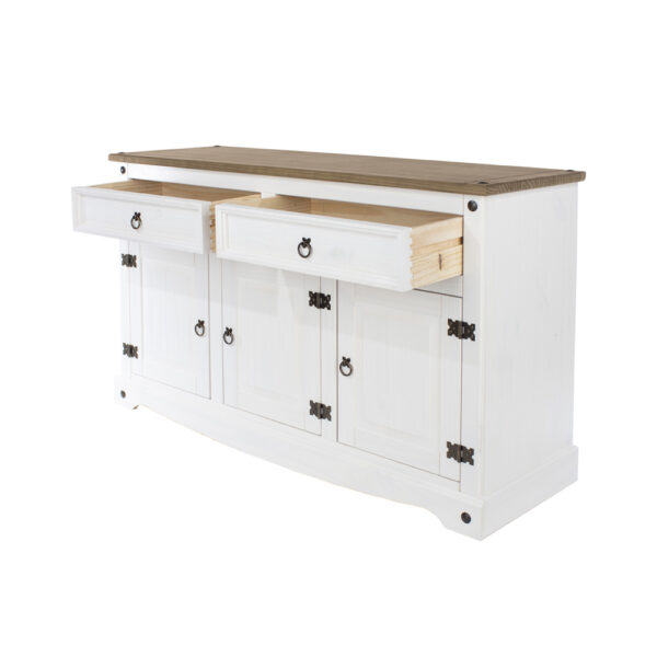 Azusa White Medium Sideboard With 3 Doors, 2 Drawers | Assembly Required