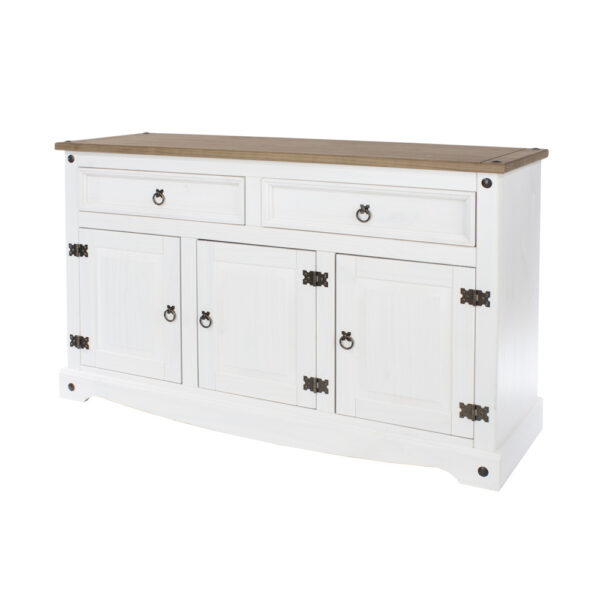 Azusa White Medium Sideboard With 3 Doors, 2 Drawers | Assembly Required