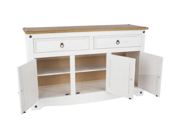 Azusa White Medium Sideboard With 3 Doors, 2 Drawers | Assembly Required