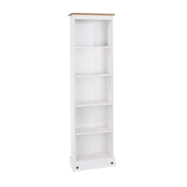 Azusa White Tall Narrow Bookcase | Assembly Required