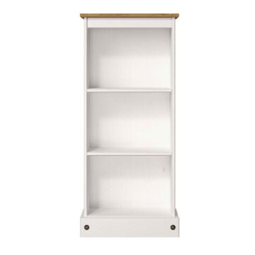Azusa White Low Narrow Bookcase