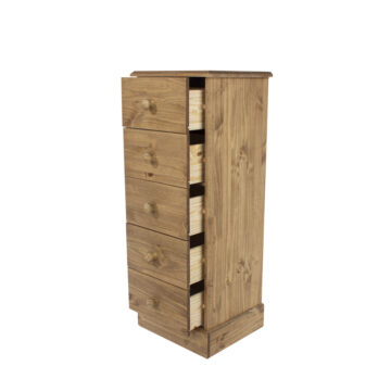 Bourton Pine 5 Drawer Narrow Chest