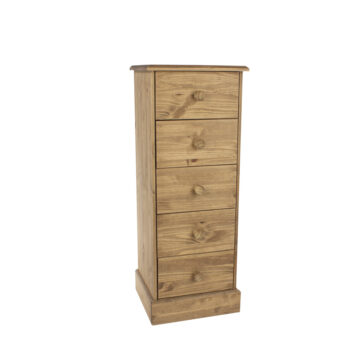 Bourton Pine 5 Drawer Narrow Chest