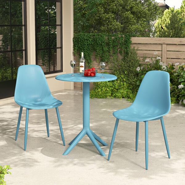 Sorini Garden 3 Piece Cala Bistro Table & 2 Chair Set Outdoor Grade, Sky Blue | Assembly Required
