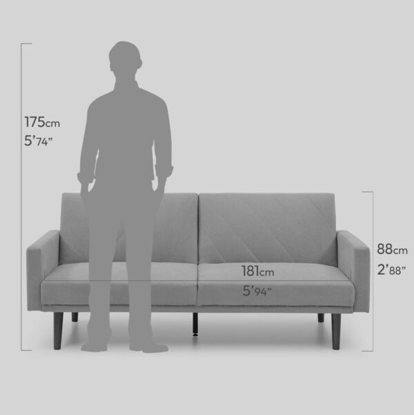 Relax Linen Effect 3 Seater Sofa Bed - Grey | Assembly Required
