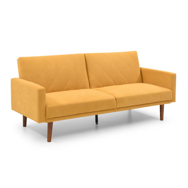 Relax Linen Effect 3 Seater Sofa Bed - Mustard | Assembly Required