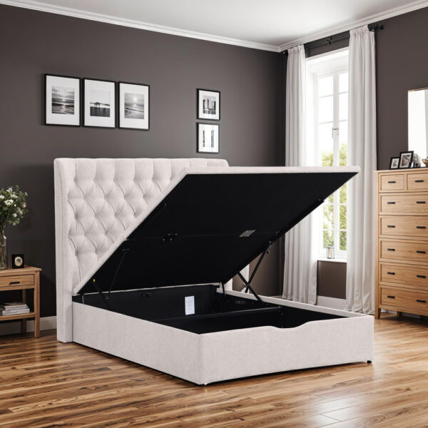 Kara 4'6 Bed Beige | Assembly Required