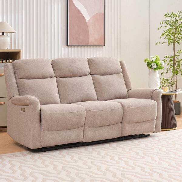 Nexus 3 Seater Electric Taupe Sofa | Assembly Required