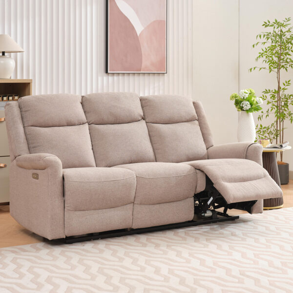 Nexus 3 Seater Electric Taupe Sofa | Assembly Required