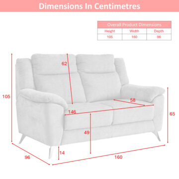 Malmo 2 Seater | Stone Grey Fabric